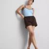 Cotton relaxed drawstring shorts