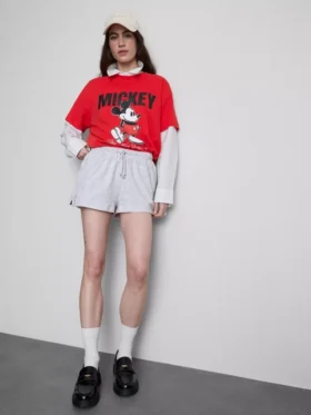 Cotton relaxed drawstring shorts