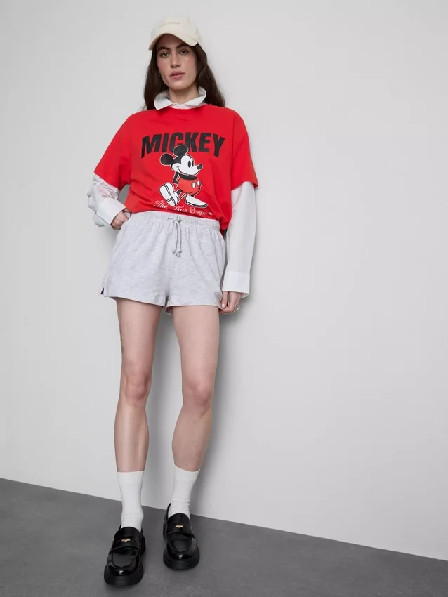 Cotton relaxed drawstring shorts
