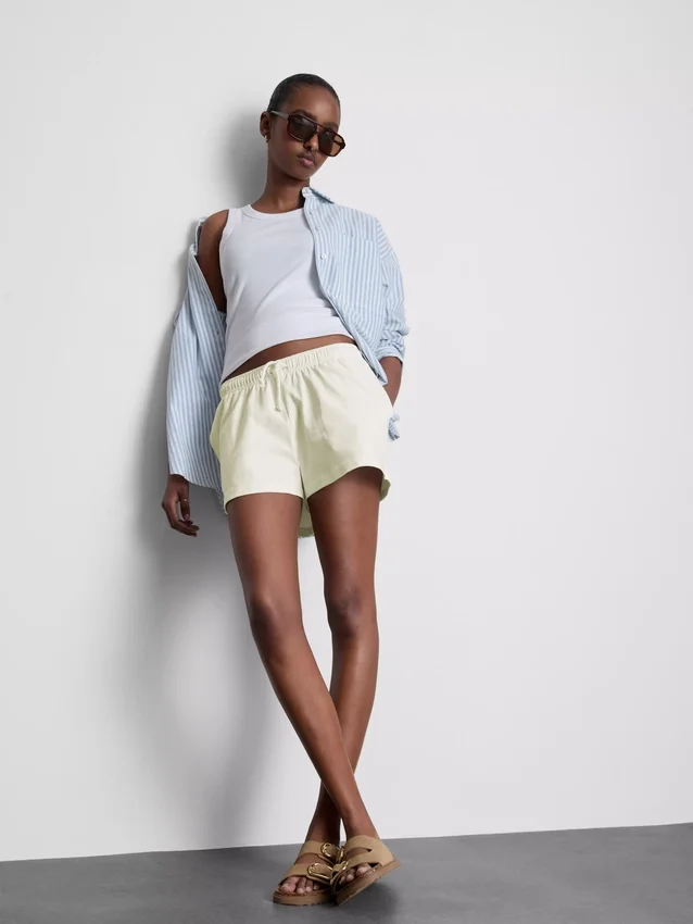 Cotton relaxed drawstring shorts