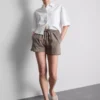 Cotton relaxed drawstring shorts