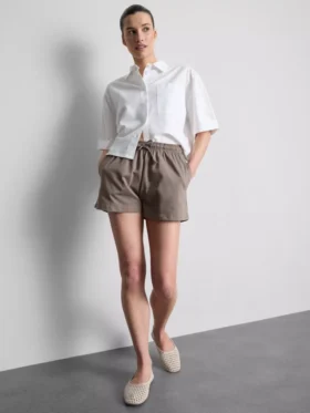 Cotton relaxed drawstring shorts