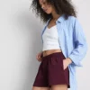 Cotton relaxed drawstring shorts