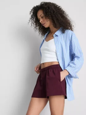 Cotton relaxed drawstring shorts