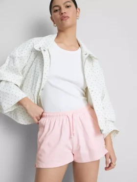 Cotton relaxed drawstring shorts
