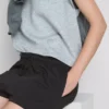 Cotton relaxed drawstring shorts