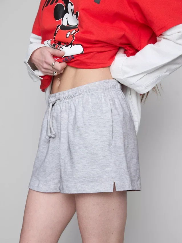 Cotton relaxed drawstring shorts