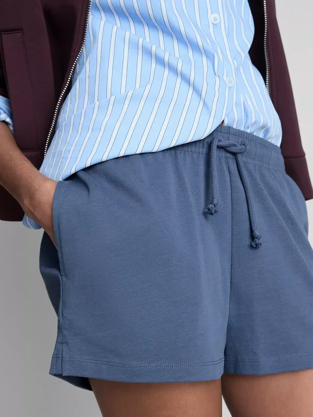 Cotton relaxed drawstring shorts