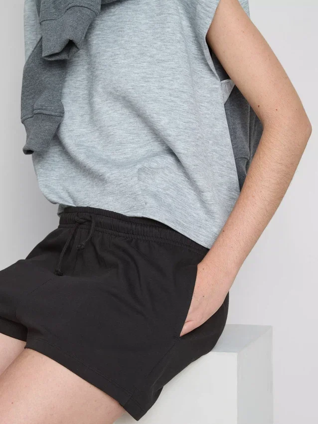 Cotton relaxed drawstring shorts