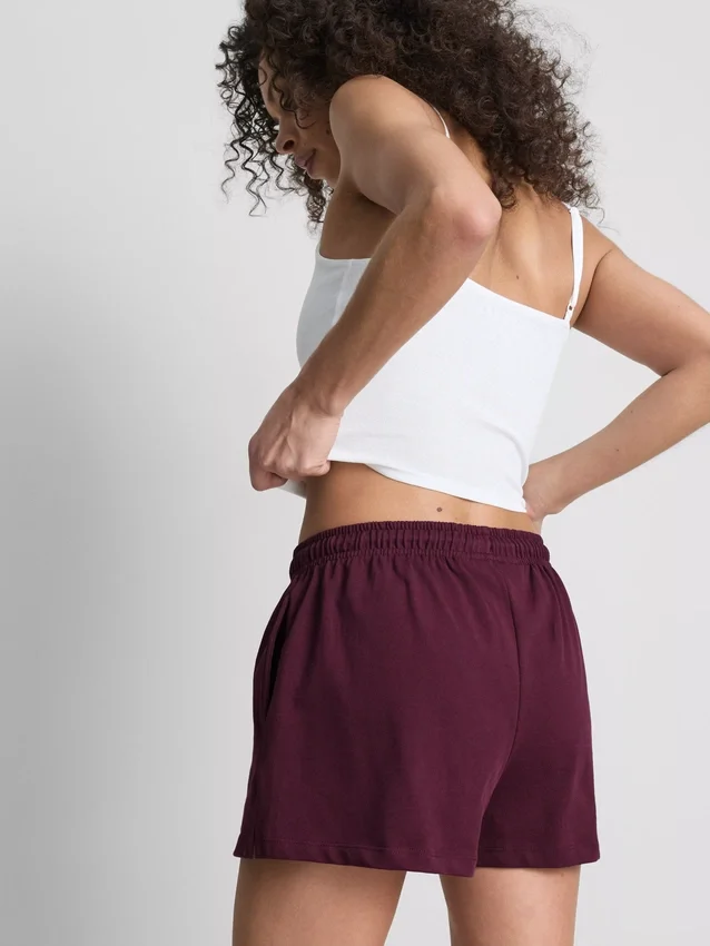 Cotton relaxed drawstring shorts