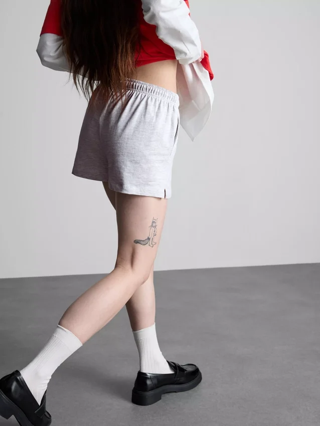 Cotton relaxed drawstring shorts