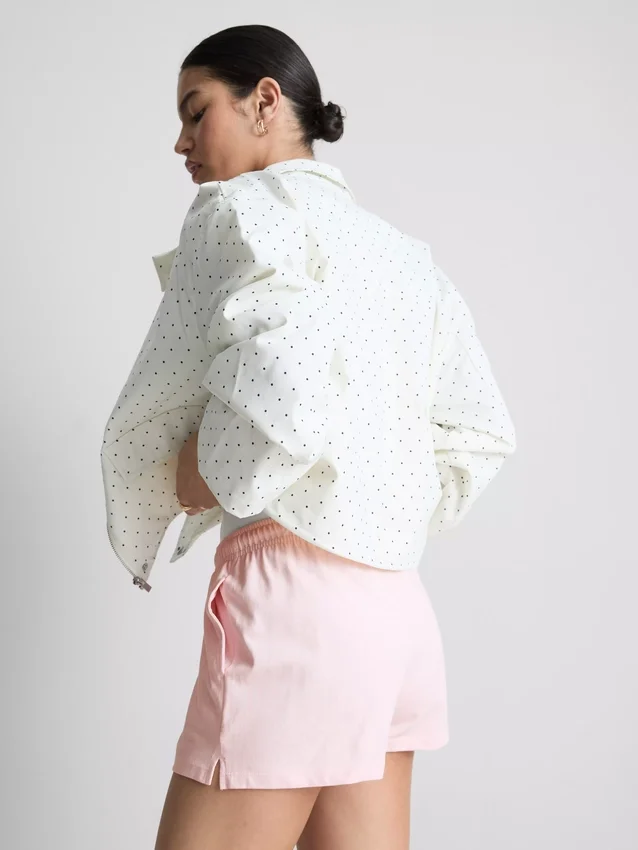 Cotton relaxed drawstring shorts