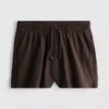 Cotton relaxed drawstring shorts