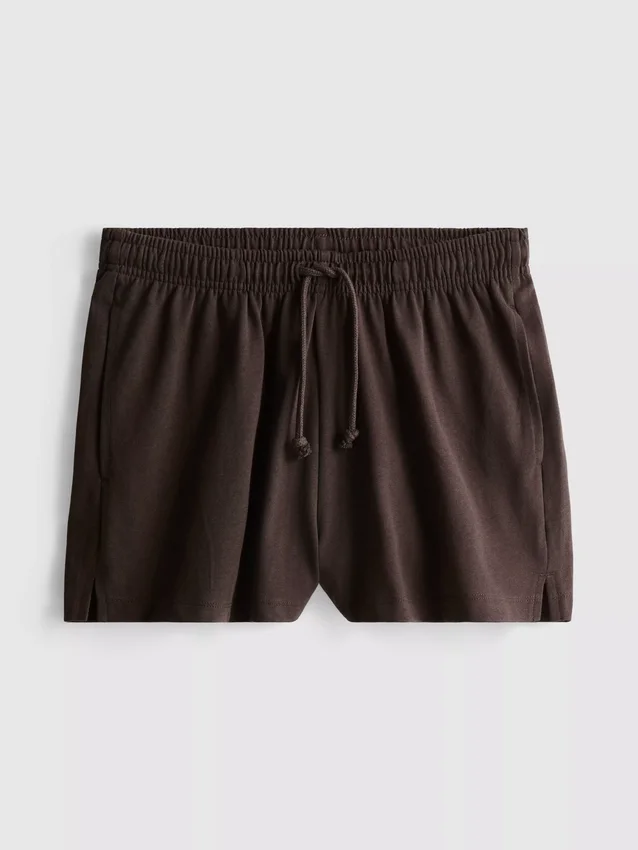 Cotton relaxed drawstring shorts