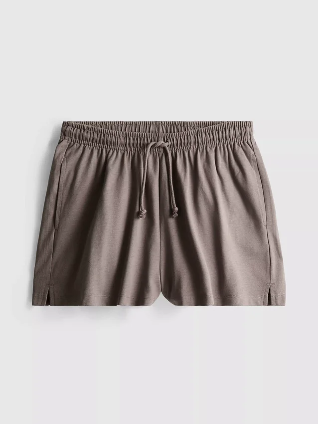 Cotton relaxed drawstring shorts