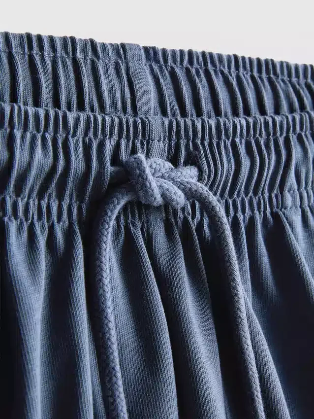 Cotton relaxed drawstring shorts