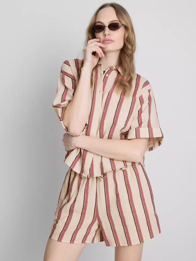 Cotton relaxed striped shirt