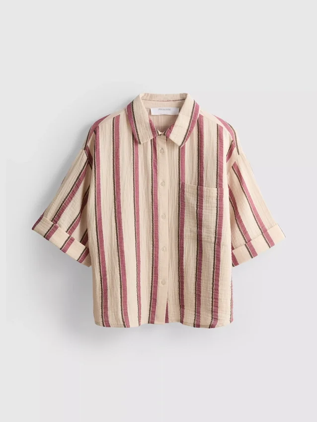 Cotton relaxed striped shirt