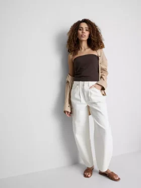 Cotton-rich bandeau top