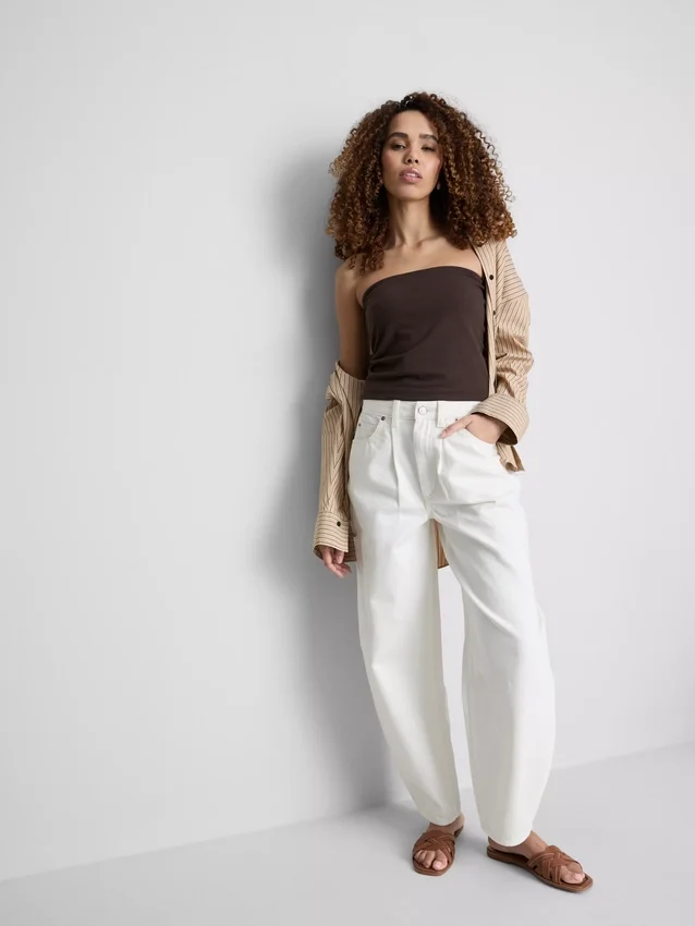 Cotton-rich bandeau top