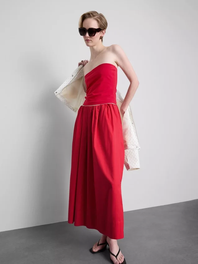 Cotton-rich bandeau top