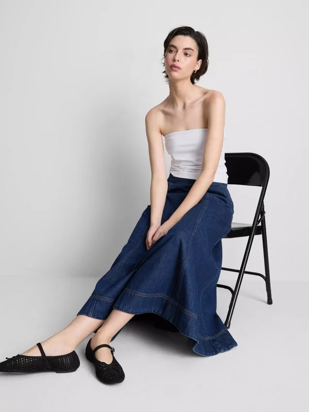 Cotton-rich bandeau top