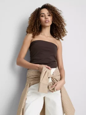 Cotton-rich bandeau top