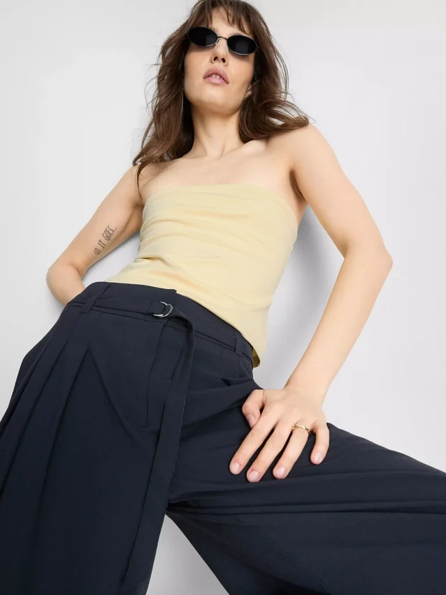 Cotton-rich bandeau top
