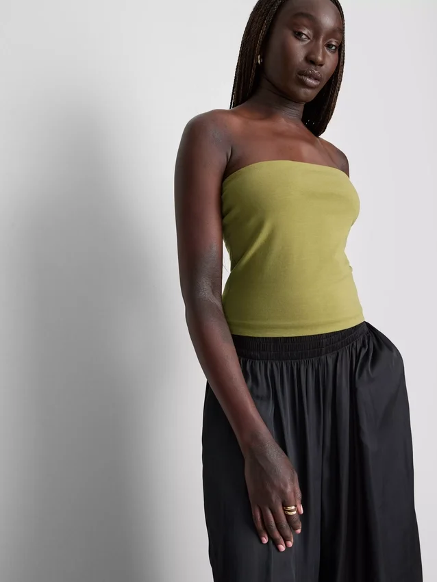 Cotton-rich bandeau top