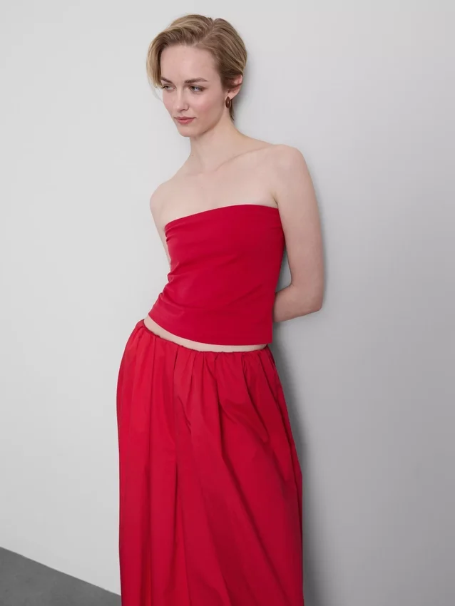 Cotton-rich bandeau top
