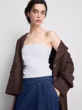 Cotton-rich bandeau top