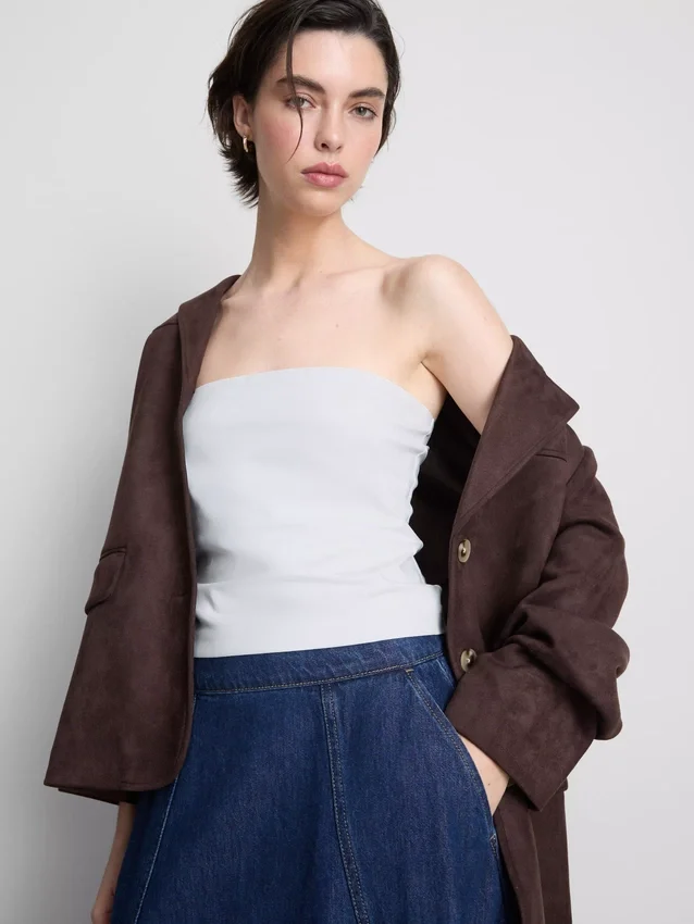 Cotton-rich bandeau top