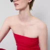 Cotton-rich bandeau top