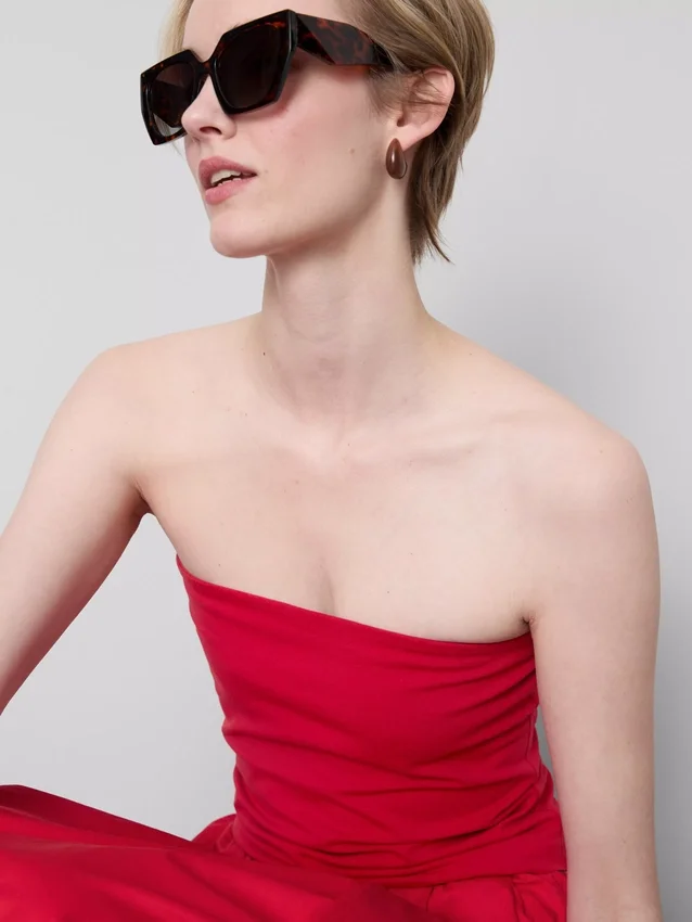 Cotton-rich bandeau top