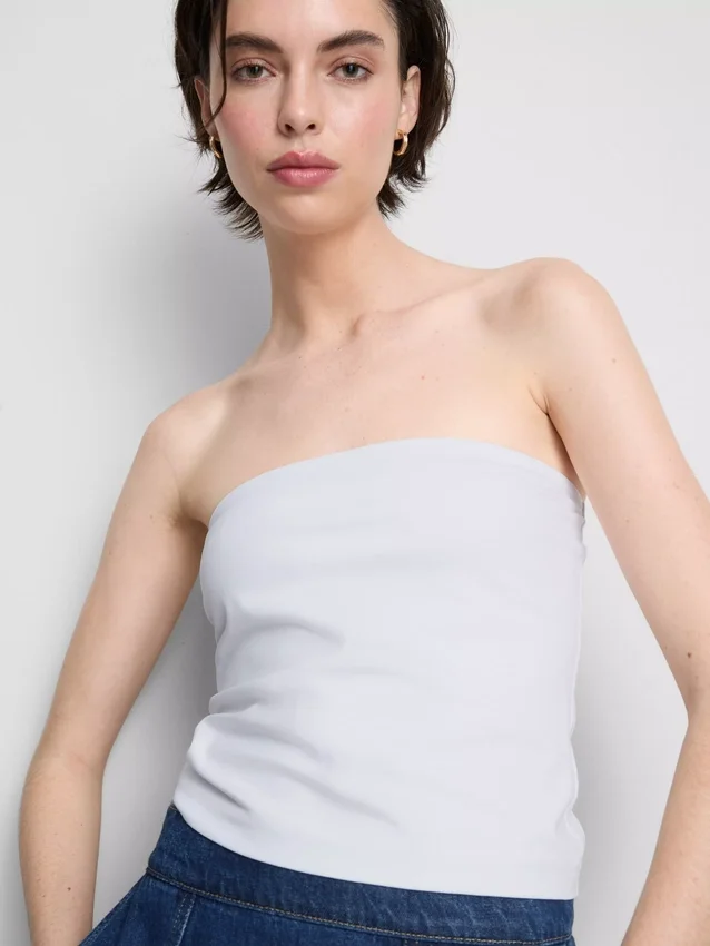 Cotton-rich bandeau top