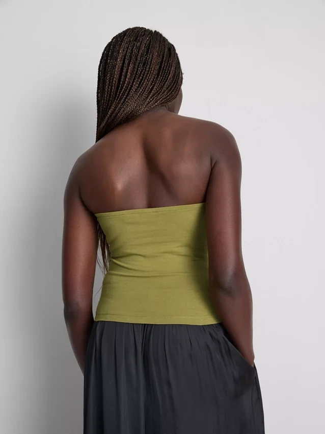 Cotton-rich bandeau top