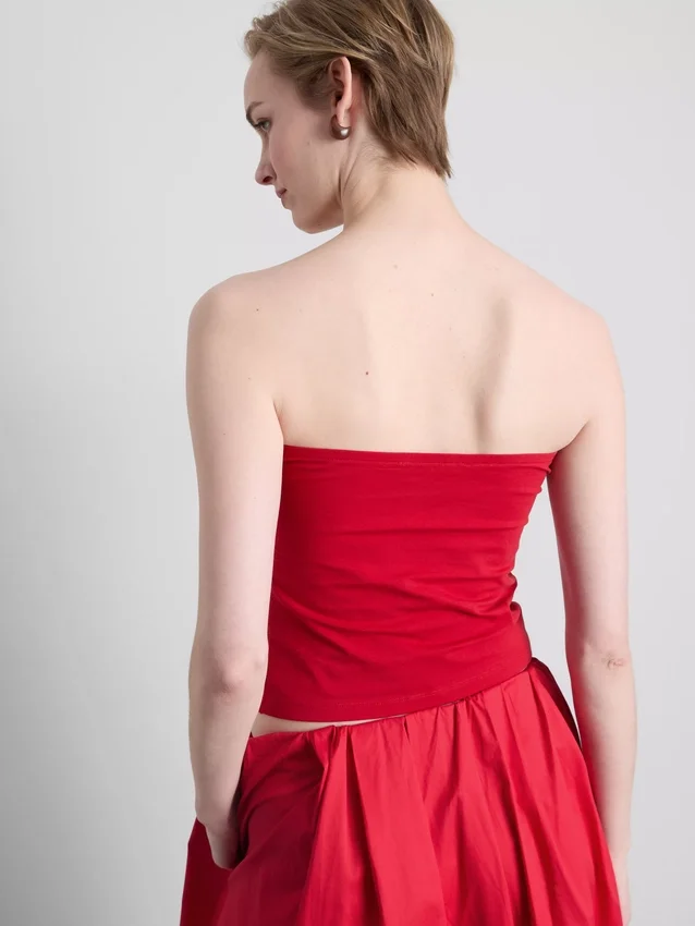 Cotton-rich bandeau top