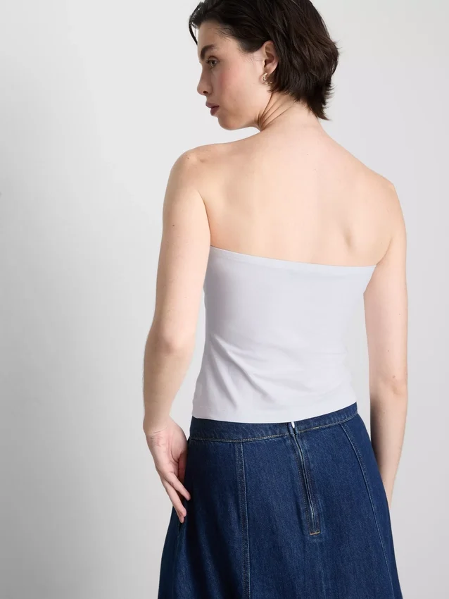 Cotton-rich bandeau top