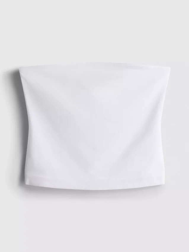 Cotton-rich bandeau top