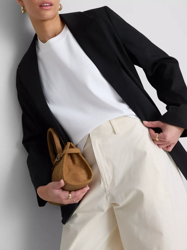 Cotton-rich barrel-leg utility pants