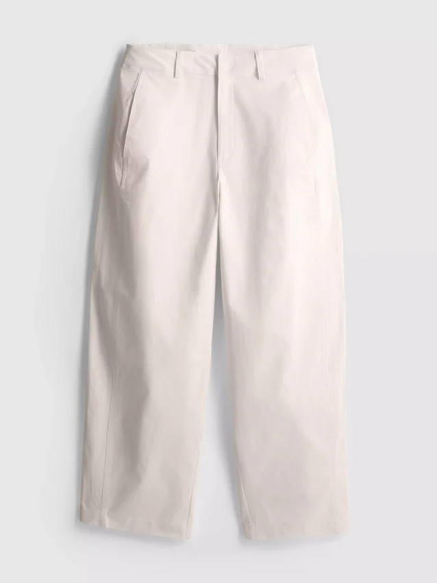 Cotton-rich barrel-leg utility pants