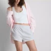 Cotton-rich button-detail jersey shorts