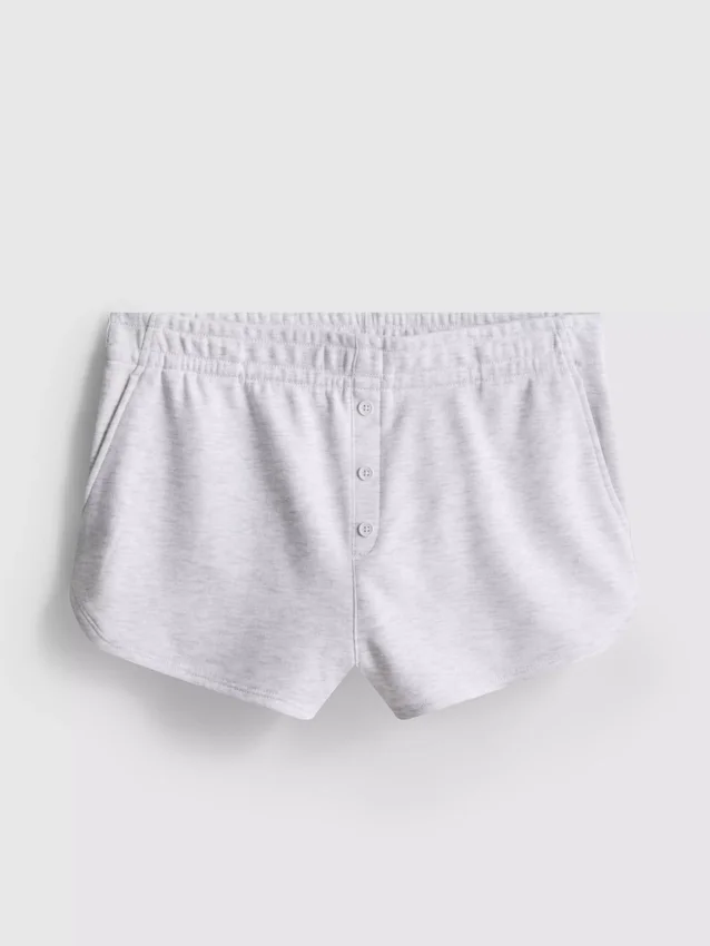Cotton-rich button-detail jersey shorts