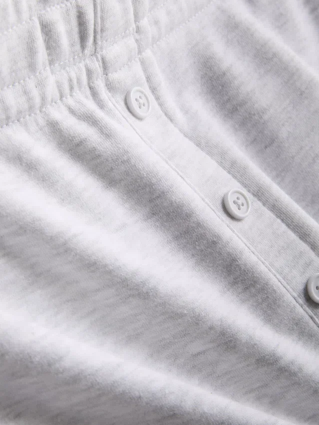 Cotton-rich button-detail jersey shorts
