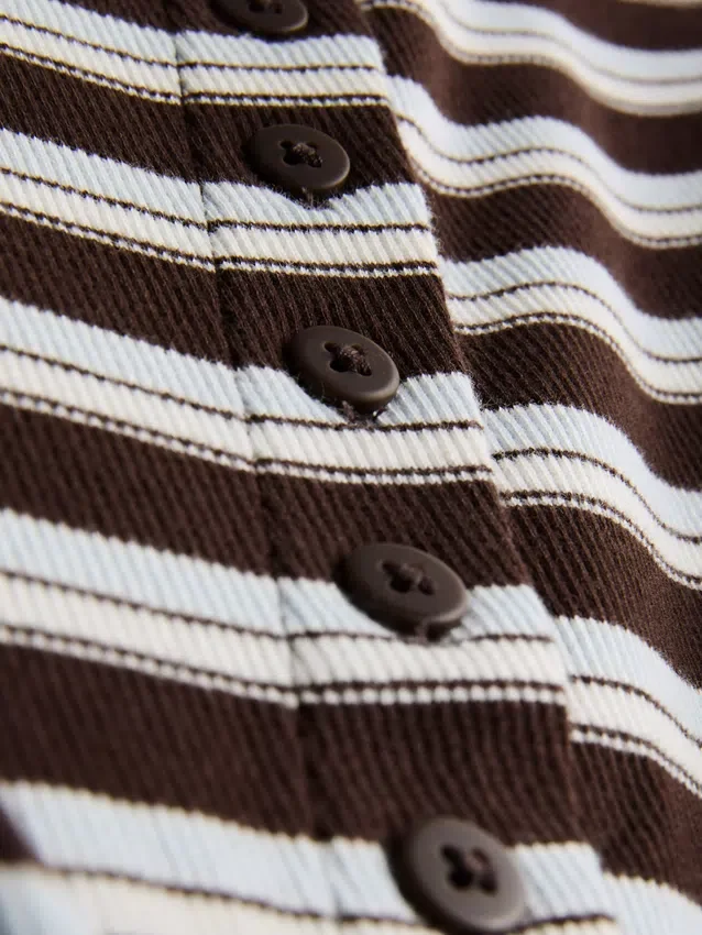 Cotton-rich button-through tank top