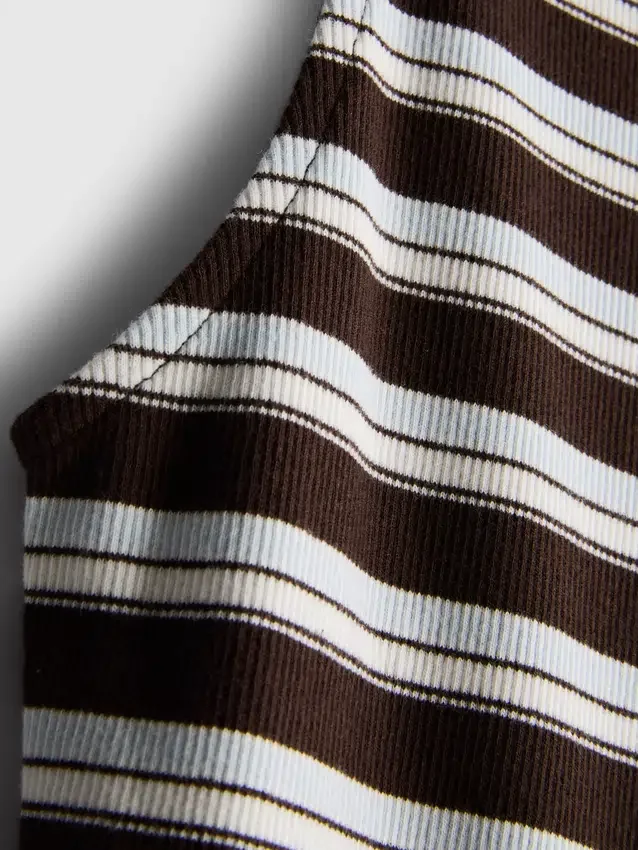 Cotton-rich button-through tank top