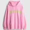 Cotton-rich collegiate-print hoodie