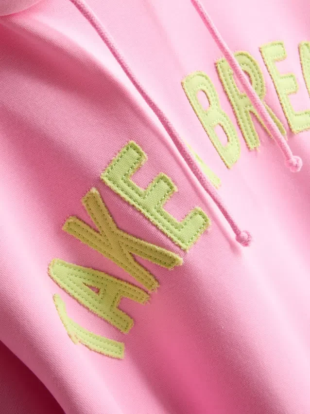 Cotton-rich collegiate-print hoodie