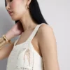 Cotton rich crochet cami top