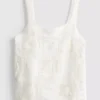 Cotton rich crochet cami top